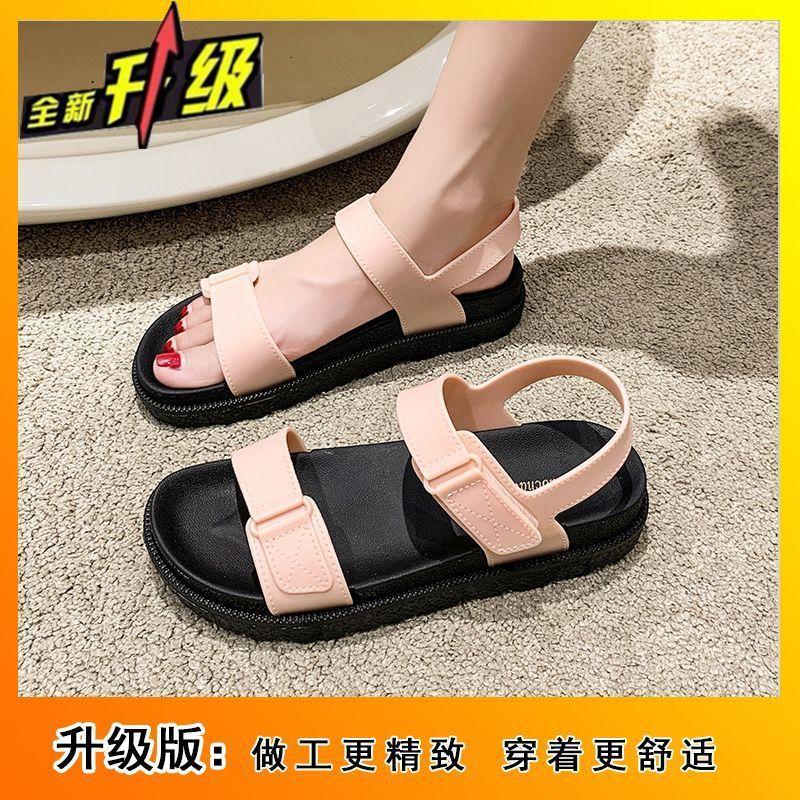 

Лето 2025 новые сандалии на толстой мягкой подошве, повседневные сандалии-маффины, женские, студенческие, универсальные, юбка, ретро, женские сандалии 40