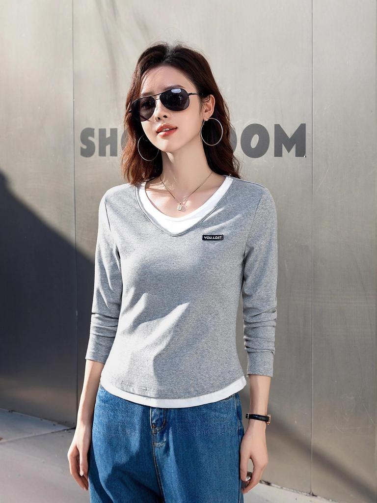 Women's Slim-Fit Two-Piece Long-Sleeve Base Top for Autumn/Winter, 2025 Versatile Design