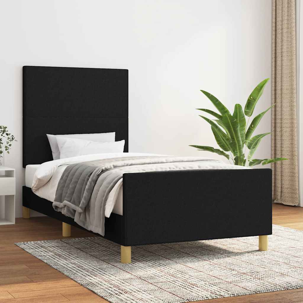 Bed Frame without Mattress Black 80 x 200 cm Fabric