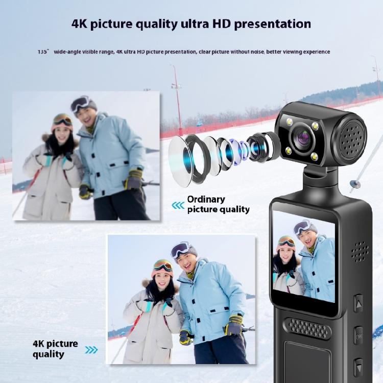 4K Sports Wearable Camera 180 Degree Travel Bike Driver Recorder Pocket Camera for Motorcycle Vlogging Sports