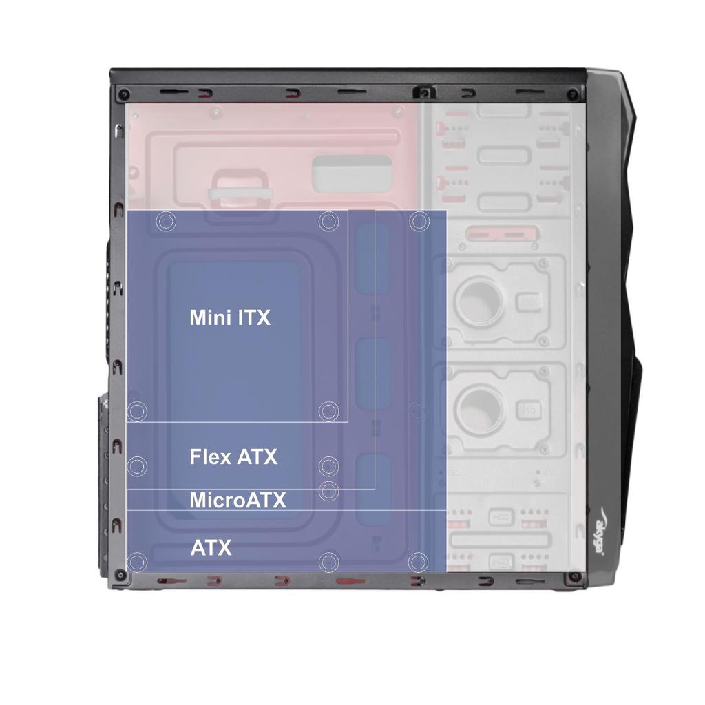 Obudowa ATX do komputera Akyga AK939BL PC Midi Tower 2x USB 2.0 czarno-niebieska