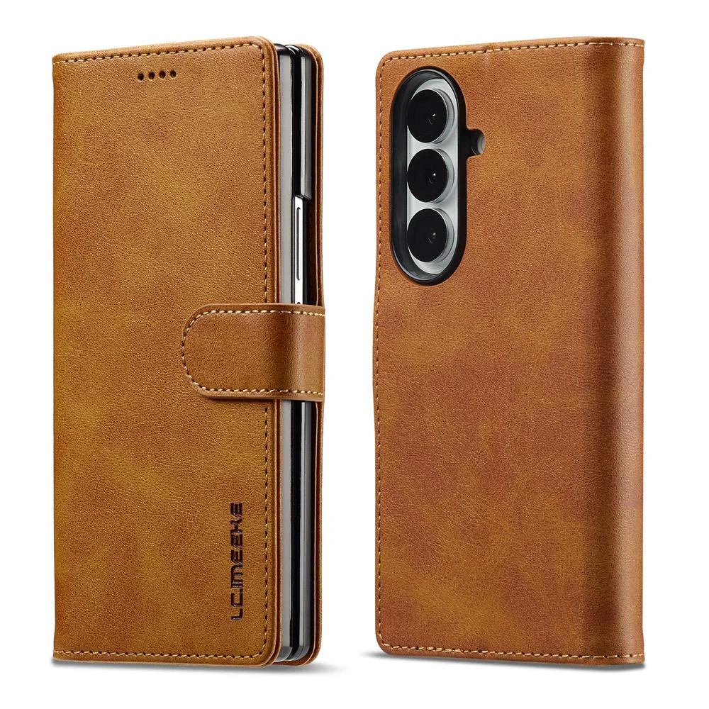 Wallet PU Leather For Samsung Galaxy Z Fold 7 6 5 4 3 Fold7 Fold6 Fold5 Fold4 5G Phone Case with Card Holder Book Cover
