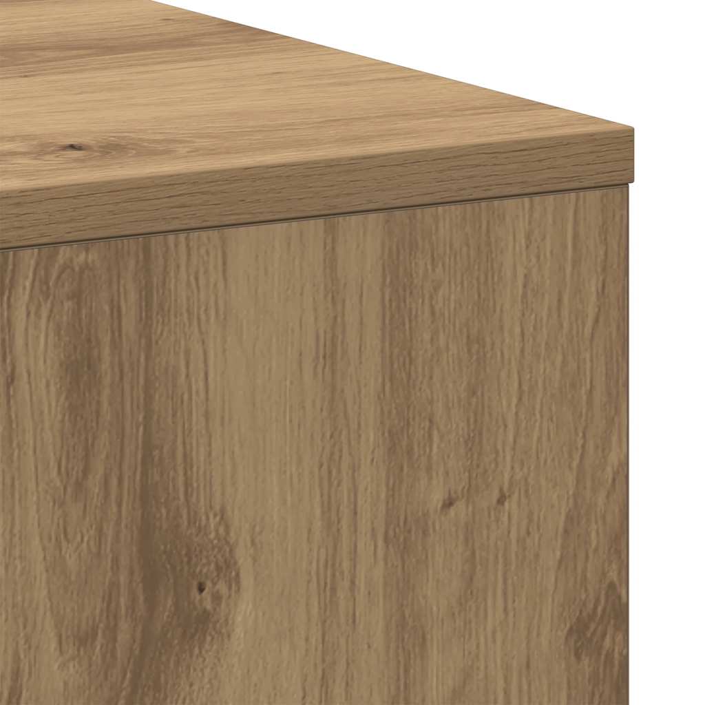 Narrow Bathroom Cabinet with Casters Artisan Oak Finish Particleboard