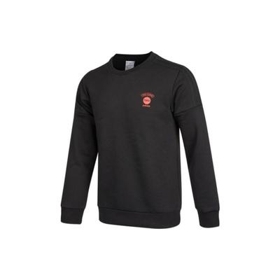 adidas Solid Color Crew Neck Pullover Sweatshirt Unisex Tops Black HC9690