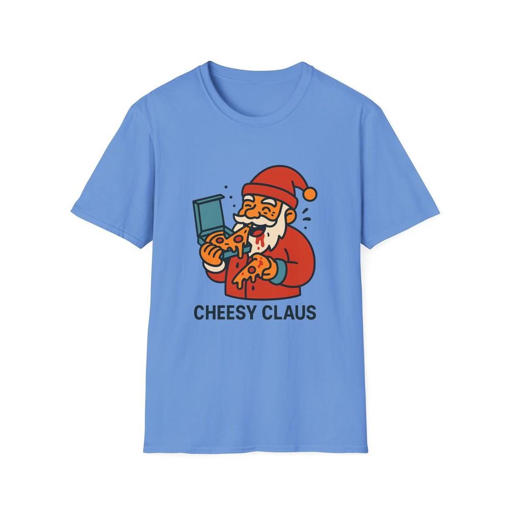 Unisex Softstyle T-Shirt Santa Cheese Pizza Beard Funny Chaotic Christmas