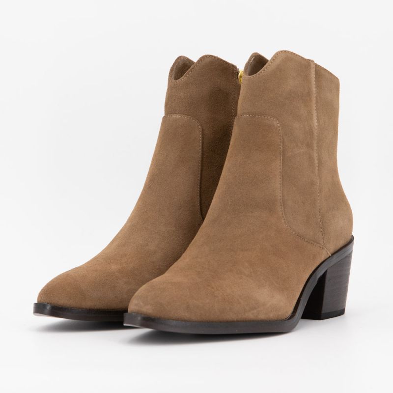 Bottines à talons en daim avec zip Femme ELWIN