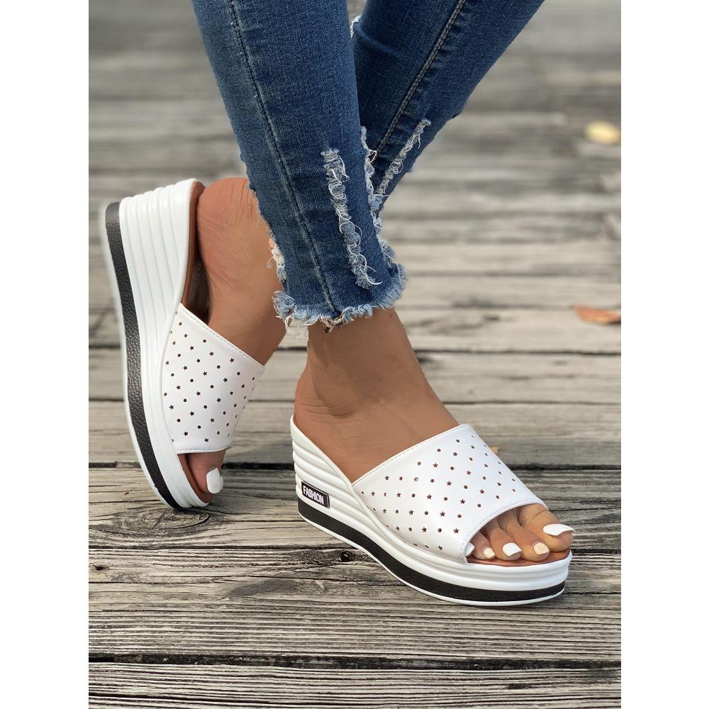 Sommer Neue Mode Fisch Mund Hang Ferse Mode Lässig Große Größe frauen Eine Linie Coole Hausschuhe frauen