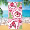 Cute Strawberry Bear Beach Towel Microfiber Printed Children'S Trumpet Cartoon Bear Beach Towel