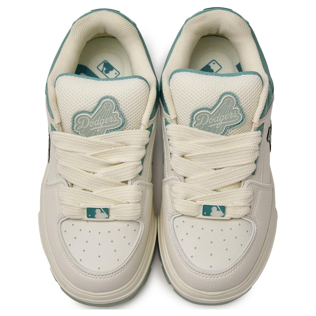 New MLB Los Angeles Dodgers Anti Slip Wear Resistant Low Top Skateboard Shoes Unisex Beige Green 3ASXCWN4N-07MTM