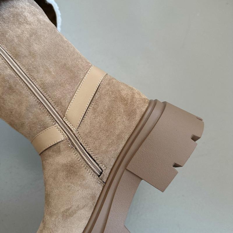 

~ Новая пряжка для ремня с круглой головкой, рыцарские ботинки, женские осенне-зимние универсальные бархатные ботинки на толстой подошве 40 хаки