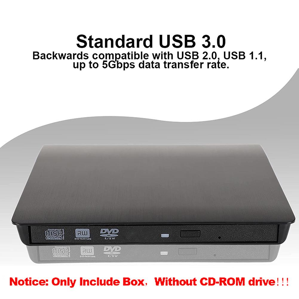5Gbps 12.7mm External Optical Drives Cases DVD Drive Enclosure Case USB 3.0 Portable CD DVD RW Writer Burner Optical Player