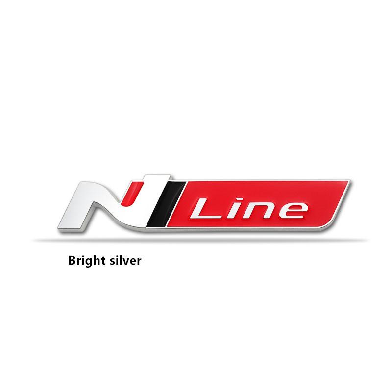 3d Metal Chrome Black Red Nline N Line Logo Car Grill Emblem Trunk Badge N Line Decal Sticker Accessories
