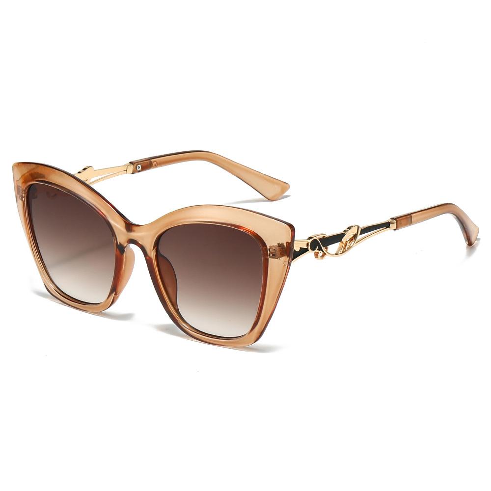 New Retro Gradient Cat Eye Women Sunglasses  Personality Irregular Color Matching Frame Design Men Trendy Glasses Uv400