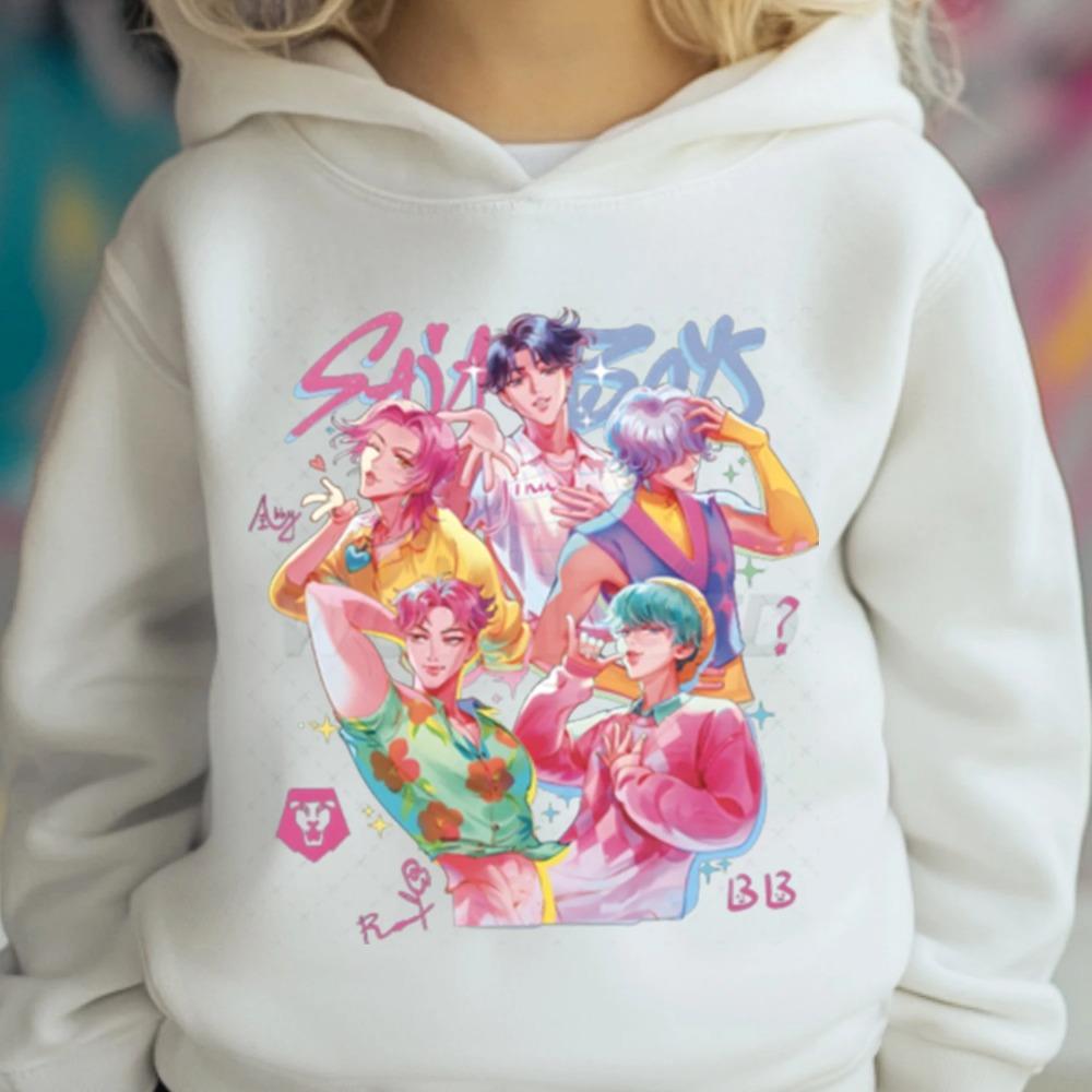 K-pop Demon Hunters Hoodies Boys Girls Long Sleeve Outerwear Saja Boys Print Hooded Coat for Children Fashion Pullover Kids Tops