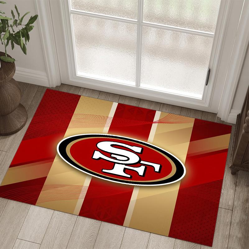 San Francisco 49ers Design Kristall Samt Teppich Gemütlich Nicht?Rutschfester Teppich mit Aufdruck für Schlafzimmer Wohnzimmer Eingang