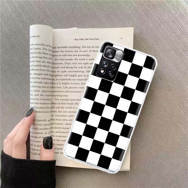 Retro Classic Chess Board Grid Phone Case For Redmi Note 13 12 Pro Plus 14 15 Pro 5G 11 11T 11E 11S 10 Pro 10S 9 9S Cover Cell C