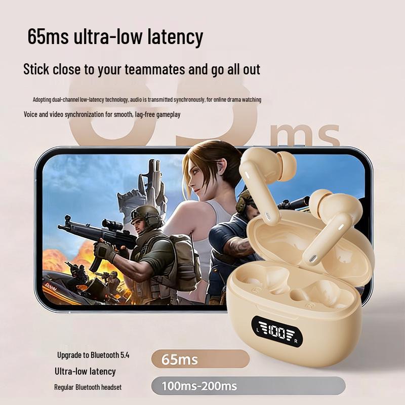 B44 True Wireless Bluetooth Earbuds: Long Battery, Noise-Cancelling, High-Quality Sound, Digital Display