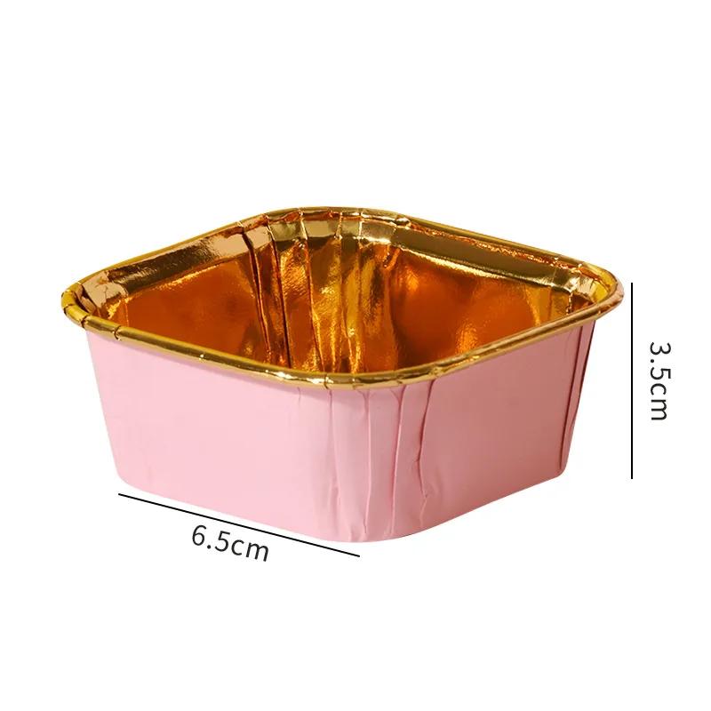 50Pcs 6.5x3.5cm Square Cupcake Paper Oil-proof Chiffon Roll Cake Cup Baking Muffin High Temperature Case Mold