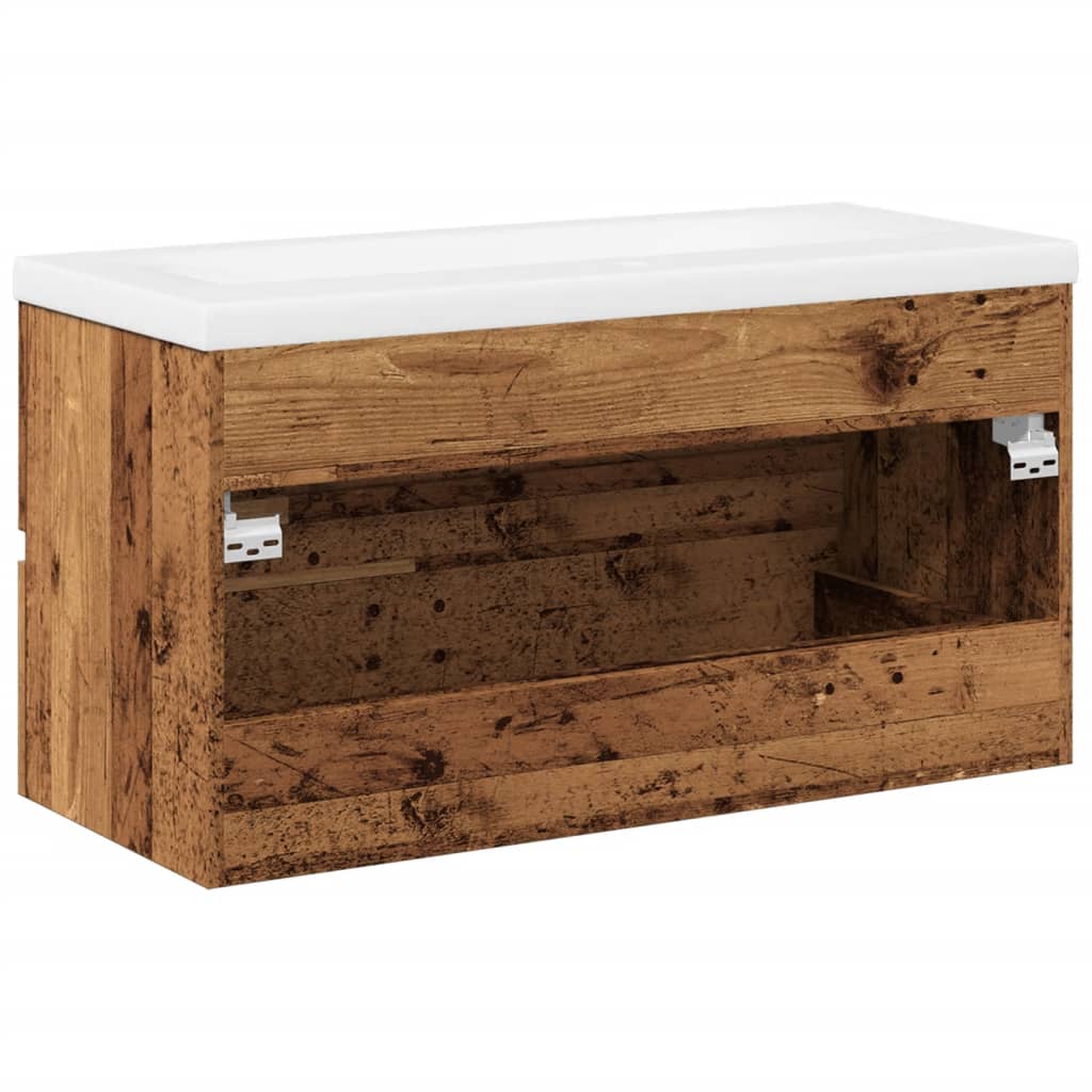 Vidaxl Szafka Z Umywalką, Stare Drewno, 91X39,5X49 Cm