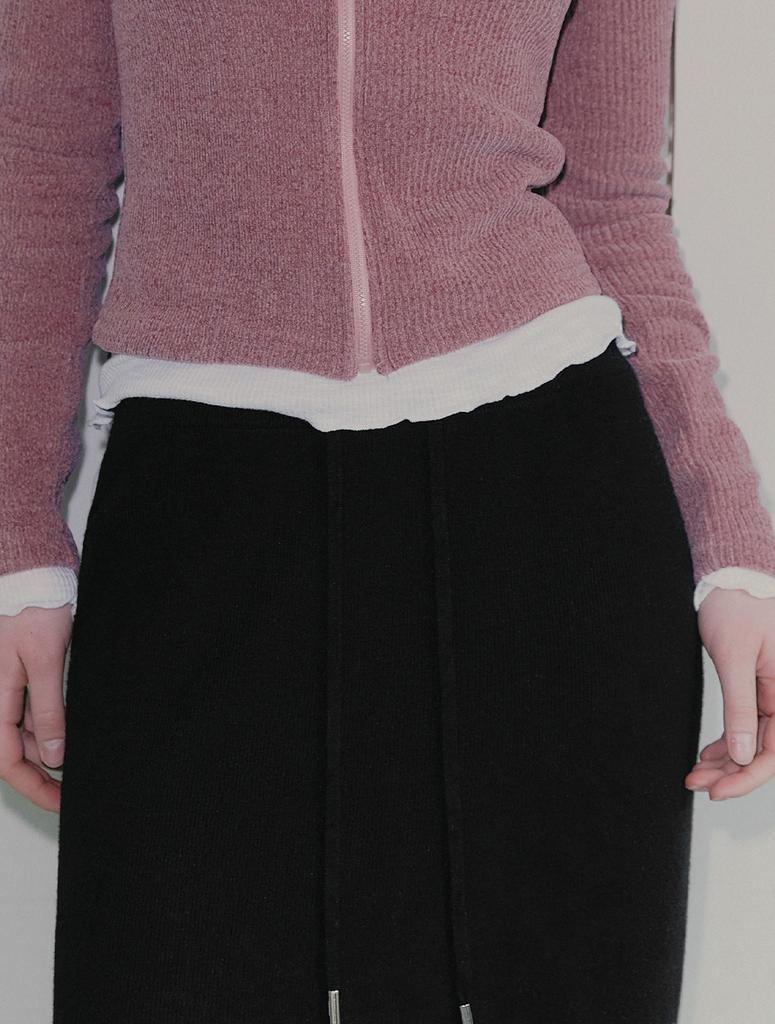 Teuwi Tall Knit Elastic Waist Long Skirt