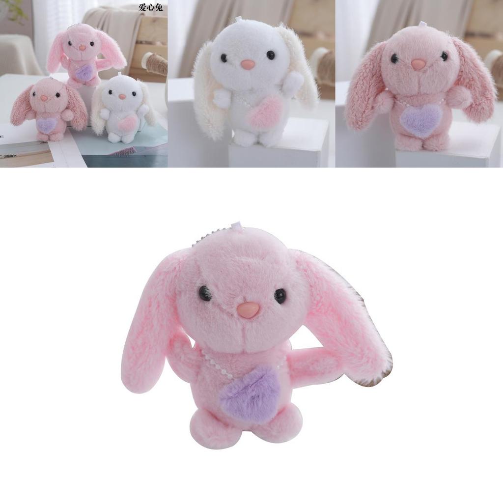 Charming Pink Plush Bunny Keychain Miniature Cuddly Doll Perfect For Children's Presents