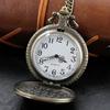Vintage Wolf Head Pattern Black Quartz Pocket Watch Arabic Digital Dial Unisex Necklace Pendant Jewelry Men's and Women's Gift