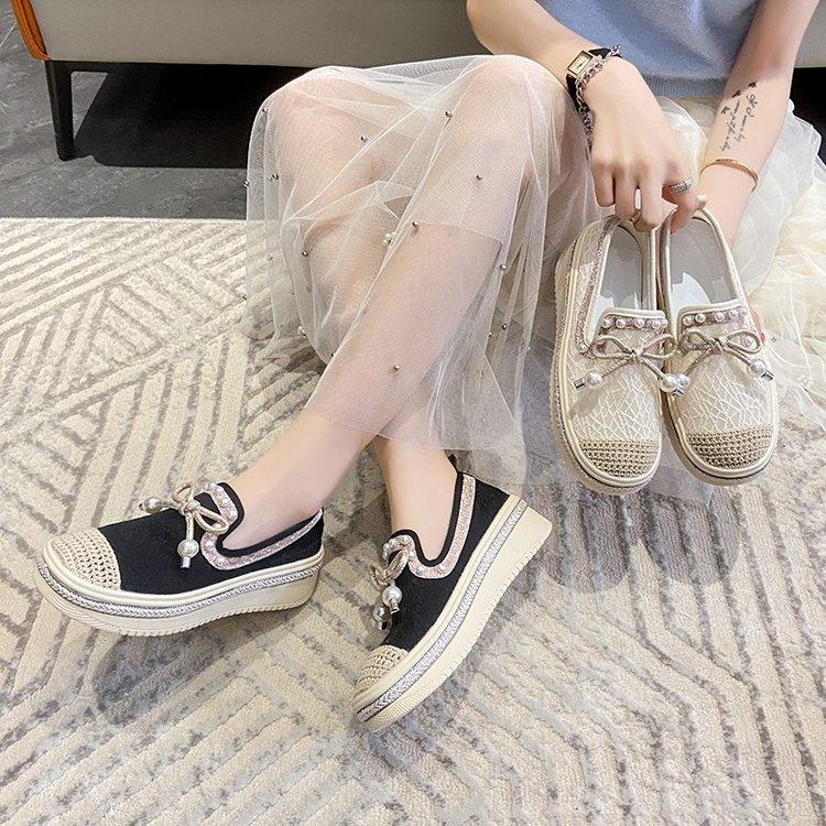 Xiaoxiangfeng Fisherman Shoes Women's 2024 Spring and Summer New Korean Version One-pedal Mesh Breathable Single Shoes Soft-soled Student Single Shoes