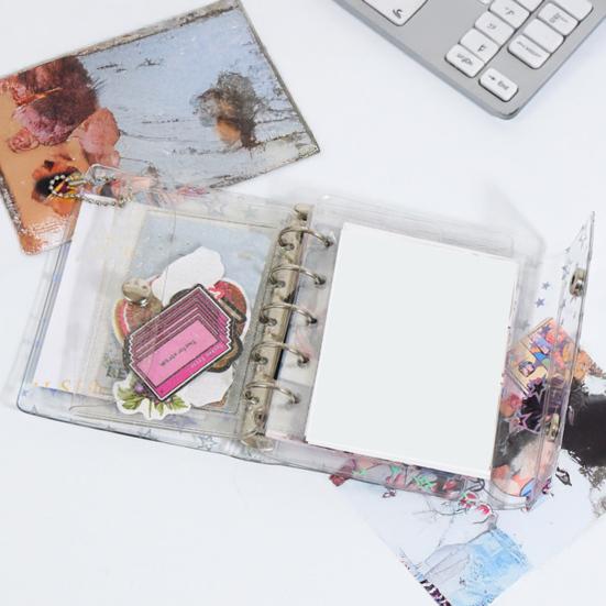 A6 Star Binder Cover Color-Changing PVC Notebook Cover with Reflective Design Transparent Spiral Planner Journal Sketchbook Accessories