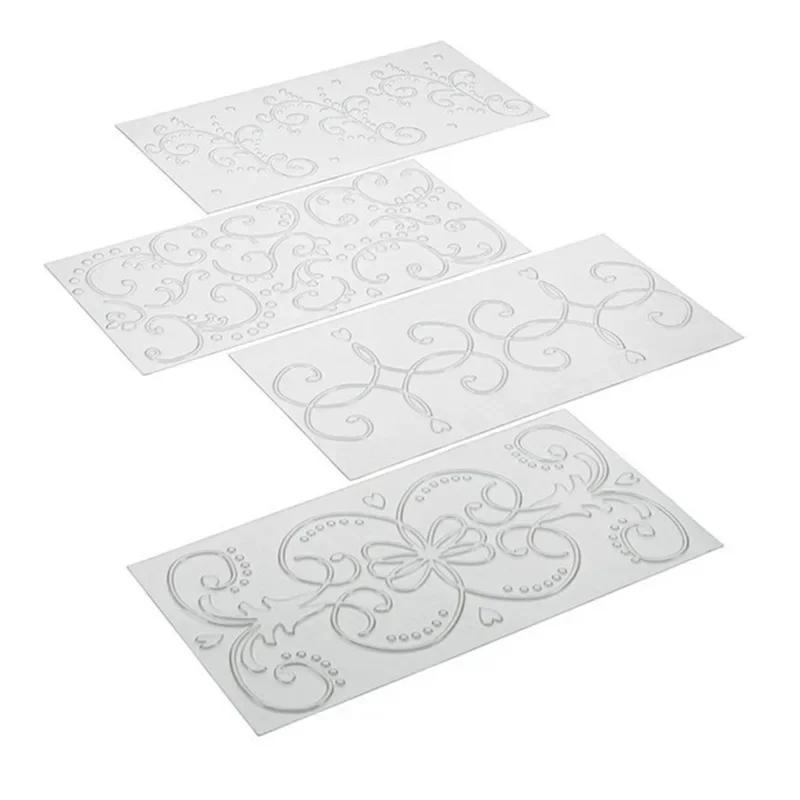 1 Set DIY Kunststoff Transparent Textur Gittermatte Fondant Prägung Gumpaste Schablone Form Backwerkzeuge Kuchen Dekorationen Pinzette