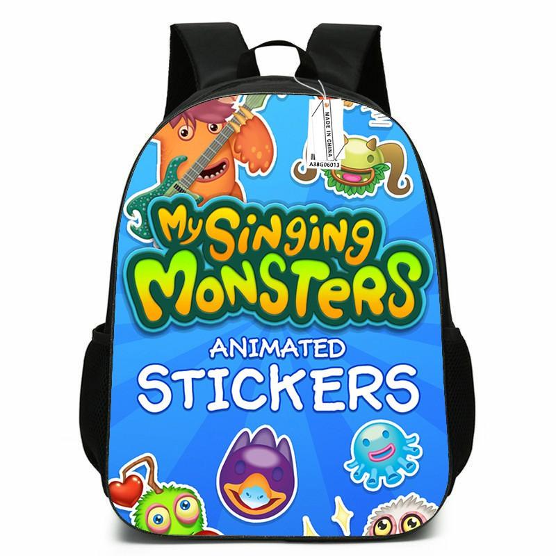 Zaino Scolastico per Bambini Ragazzi Ragazze - Carino Design Mostro Cartone Animato Tessuto Oxford Leggero Spallacci Imbottiti Traspiranti Grado