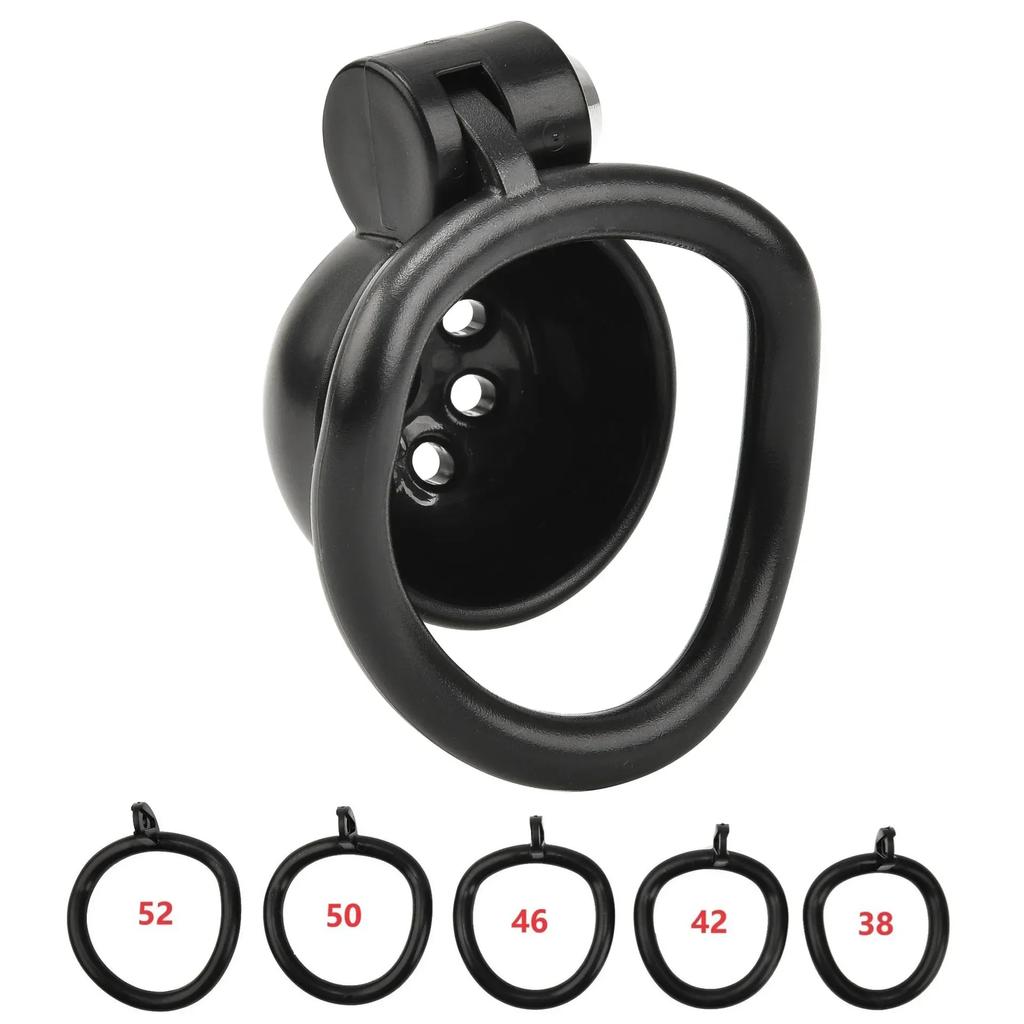 Männlicher Penis-Keuschheitskäfig-Set, kleiner Vogel-Keuschheitskäfig-Gürtel mit 5-Größen-Vorhängeschloss, Penisring, Penis-Schloss, Knechtschaft, Sklave, Mann, Sexspielzeug