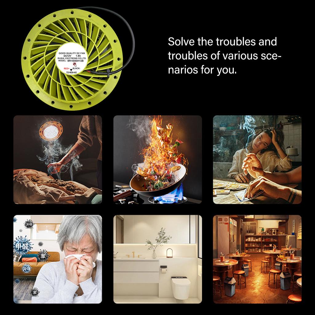 Easy To Install High Efficiency Duct Ventilation Fan Low Noise 12V For House Kitchen Quick Air Exchange In Small Spaces