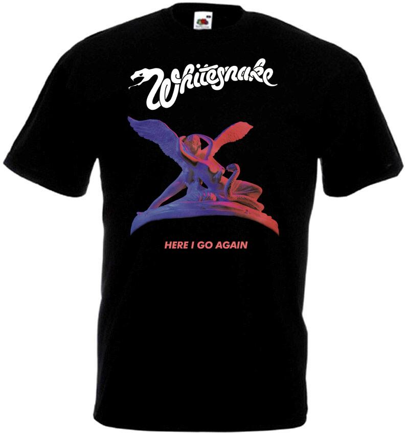 

26 Whitesnake Here I Go Again t-shirt black hard rock band all sizes S-5XL Unisex T-Shirt XXL