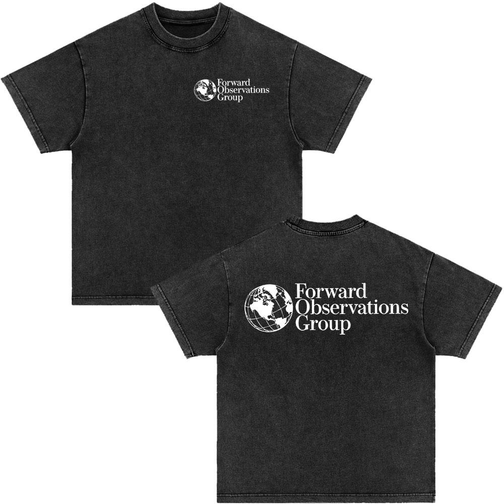 Forward Observations Group Be Seeing You Washed Vintage T-shirt Skeleton Graphic Punk Gothic T-Shirts Men Women Oversized Tshirt