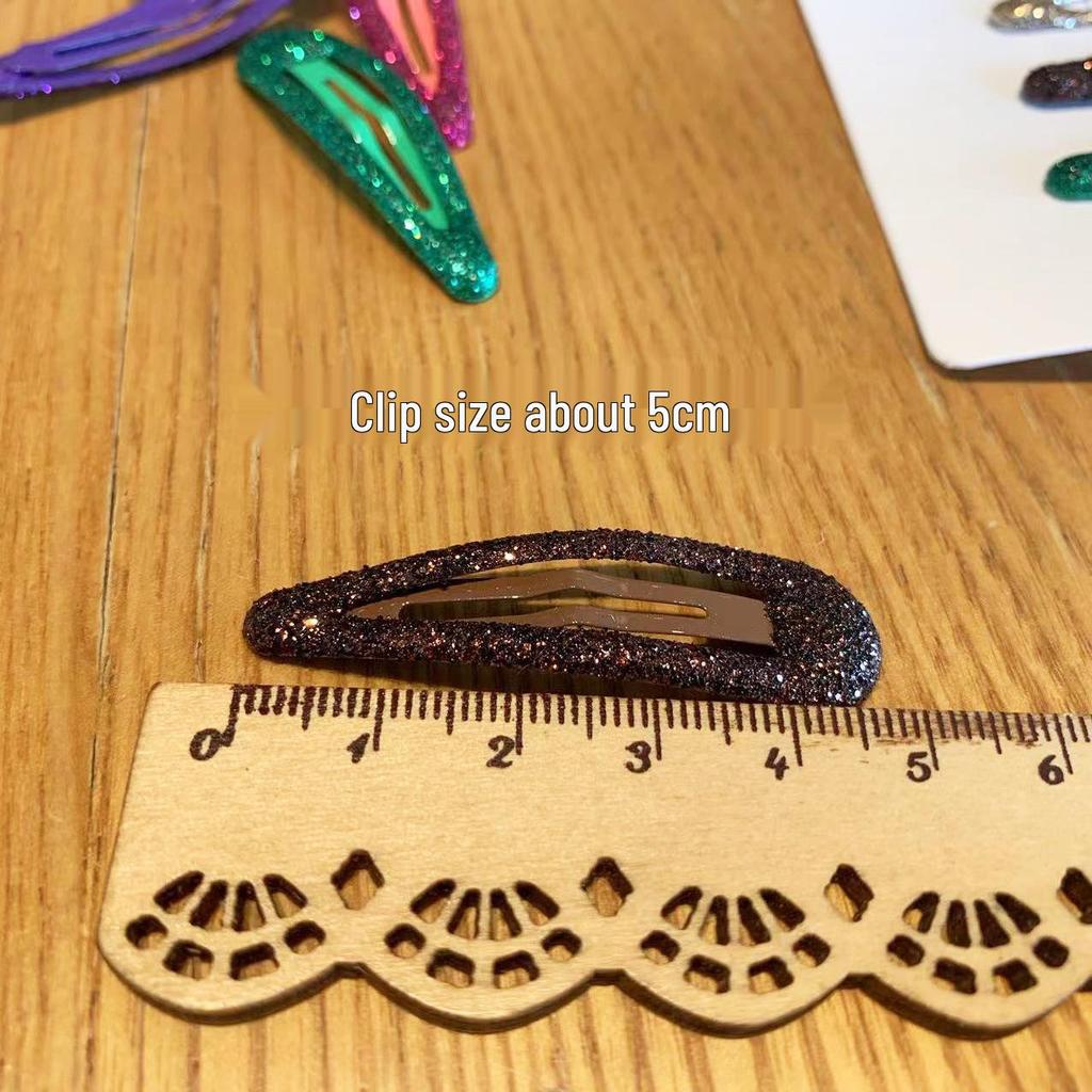 Irisierende 5cm Koreanische Weihnachten Glitzer Haarspangen - Wassertropfen BB Stil