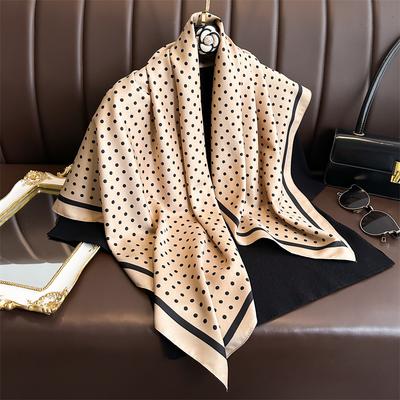Print Satin Seide Quadratischer Schal Hijab Frauen Bandana 90CM Kopftücher Halstuch Damen Schalldämpfer Schal Wrap Foulard Stirnband