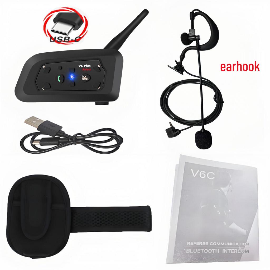 V6C Neutral Wasserdichtes Bluetooth Fußballschiedsrichter-Headset-Helm