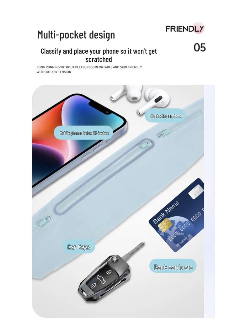 Ultra-Thin Outdoor Sports Waist Bag for Phones - Unisex Fitness & Marathon Belt