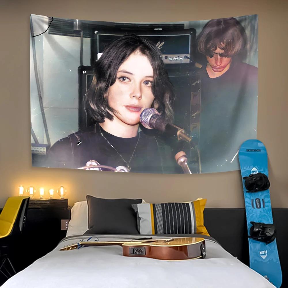 Rock And Roll Music Band Tapestry Slowdive Printed Home Decor Wall Hanging Covering Cloth For Bedroom Living Room Sofa Blanket