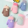 Cute Bear Kids Winter Gloves Knitted Wool Glove Bracers Hand Warmer  For Children Toddler Kids