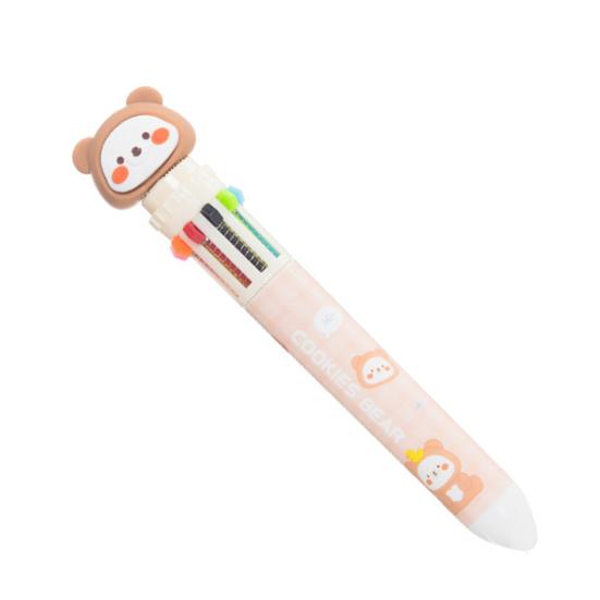 

Отличная канцелярская ручка, милая, гладкая, компактная, десятицветная студенческая шариковая ручка с изображением динозавра из мультфильма оранжевый