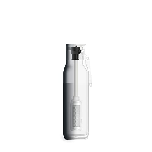 LARQ Granite White Bottle Filter - 500ml Water Bottle with Filter, Keeps Water Cold & Hot (Vacuum Flask), Removes Lead, Heavy Metals, Chlorine, and Ot