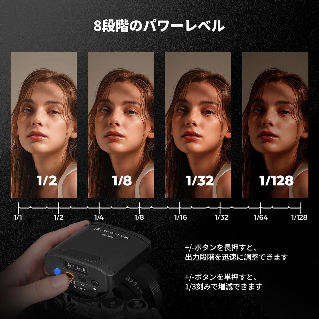 KONCEPT Minikamera GN12 5600K Färg 2000mAh Uppladdningsbar Enkelkontakt Varmsko Kompatibel med och DSLR Digitalkameror K&F Blitz, Speedlite,