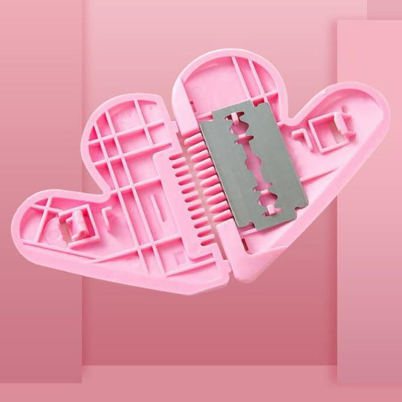 Pink Mini Hair Trimmer Love Heart Shape Hair Cutting Comb Body Hair Removal Pubic Hair Brushes With Blades