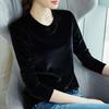 Gold Velvet Slim Top Loose Shirt Autumn Spring Women Trendy Korean Style European American Fashion