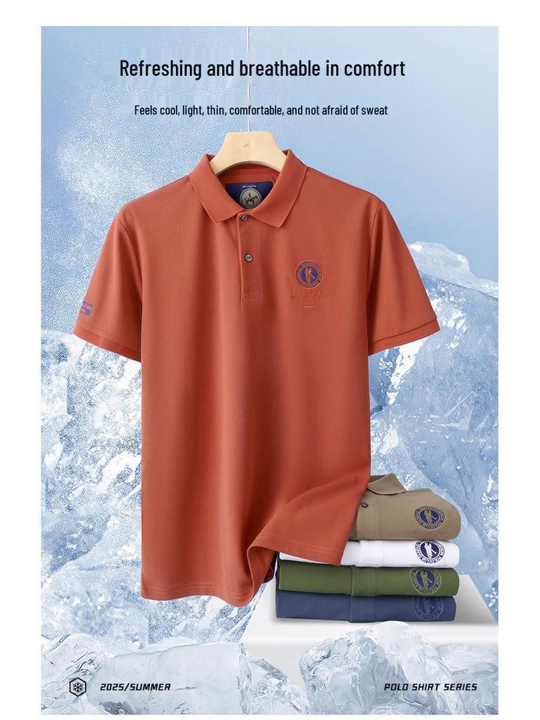 Herren 220g Kurzarm-Poloshirt: Sommer Umlegekragen mit Stickerei, Leichte Businesskleidung, Hochwertige Qualität