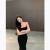 Thai Summer Waist Tight Backless Hip Skirt Showing Figure Medium and Long Skirt Sexy Hot Girl Suspender Dress Women