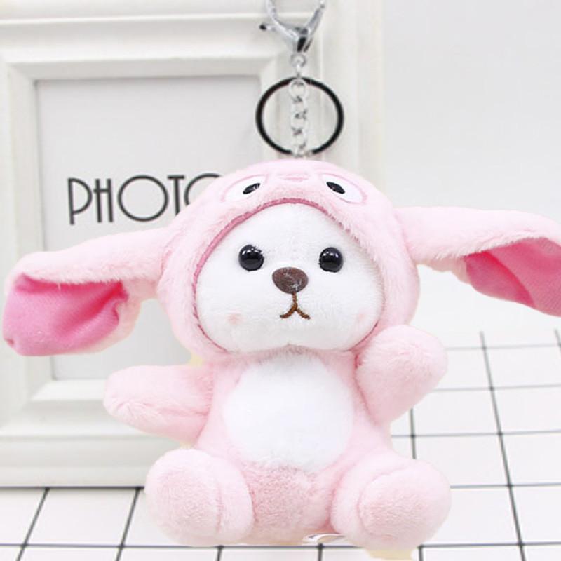 Adorable Pink Bear Keychain Plush Toy Soft And Cuddly 13cm Stuffed Animal