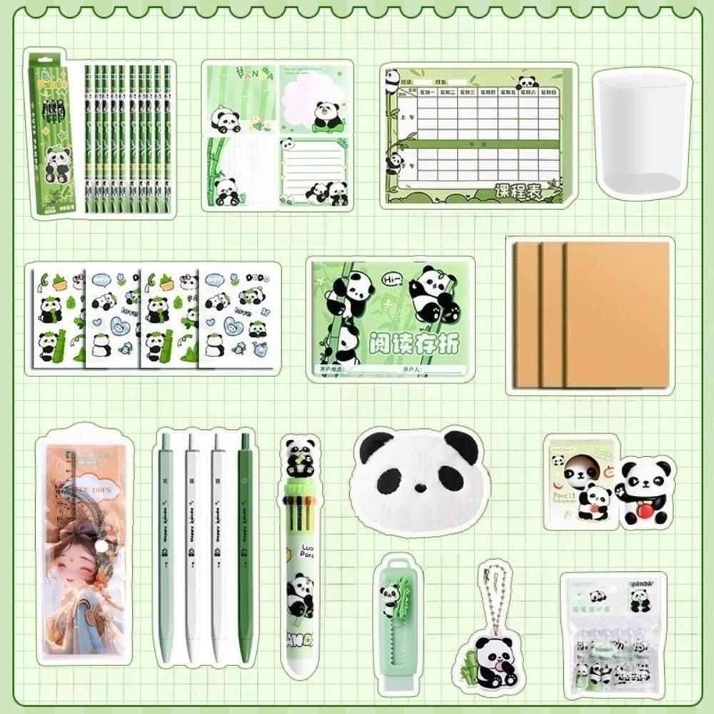 School Season New Stationery Set Elementary School Students Cartoon Bear School Supplies High-value Panda Gift Box Hug Bucket