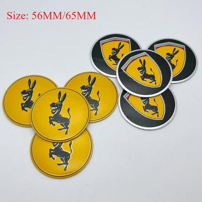Pcwbu5 4pcs 56mm 65mm Logo Âne Emblème Autocollants de Roue de Voiture Accessoires pour Moyeu de Roue de Voiture Jantes de Roue Cache-Moyeux Cache-Moyeux Badge Remplacement